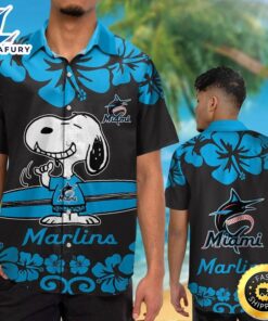 Miami Marlins Snoopy Hawaiian Shirt