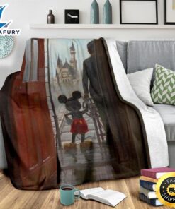 Mickey And DN Land Fleece Blanket Funny For Fans 3