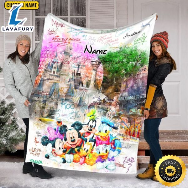 Mickey And Friends Fleece Blanket Mickey Mouse Birthday Gifts WDW Blanket Mickey Ear Blanket Disney Signature Blanket