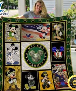 Mickey Army Military Quilt Blanket…