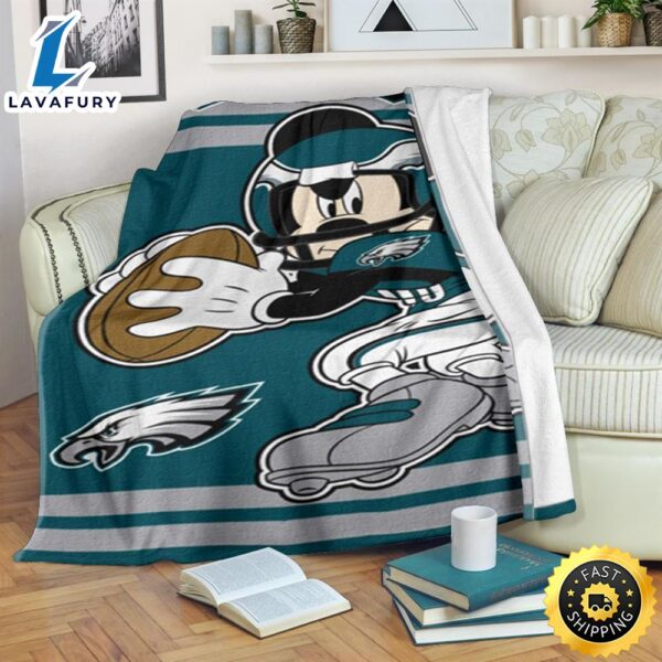 Mickey Eagles Fleece Blanket For Fan Gift