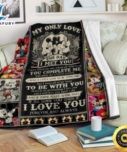 Mickey & Minnie Fleece Blanket My Only Love The Day I Met You Fans 1