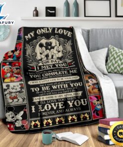 Mickey & Minnie Fleece Blanket My Only Love The Day I Met You Fans 2