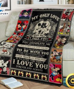 Mickey & Minnie Fleece Blanket My Only Love The Day I Met You Fans 3