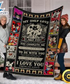 Mickey & Minnie Fleece Blanket My Only Love The Day I Met You Fans 6