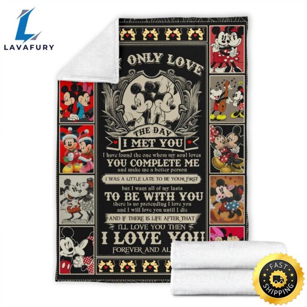 Mickey & Minnie Fleece Blanket My Only Love The Day I Met You Fans