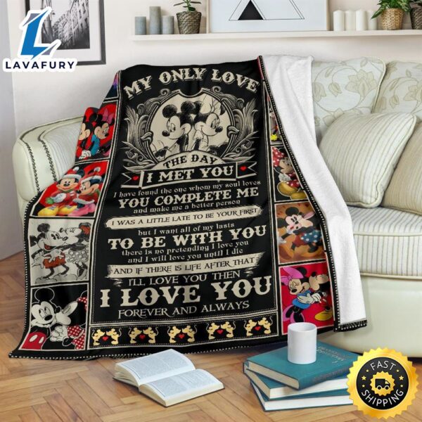 Mickey & Minnie Fleece Blanket My Only Love The Day I Met You