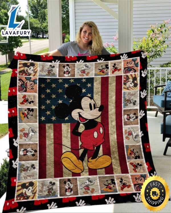 Mickey Mouse American Flag Blanket