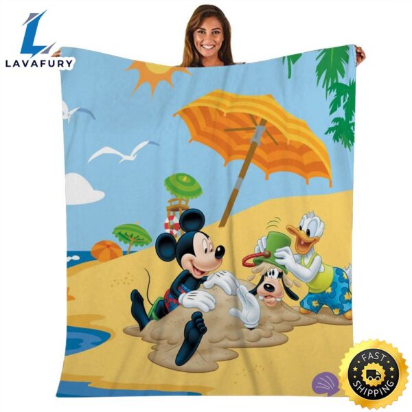 Mickey Mouse Characters Cartoon Fleece Blanke For Couch Bed Sofa