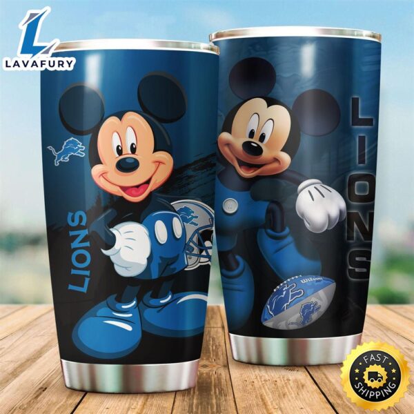 Mickey Mouse Detroit Lions NFL Football Teams Big Logo 19 Gift For Fan Travel Tumbler