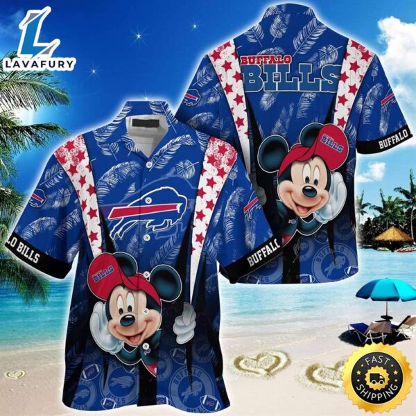 Mickey Mouse Disney Buffalo Bills Hawaiian Shirt Summer Beach Gift, NFL Hawaiian Shirt
