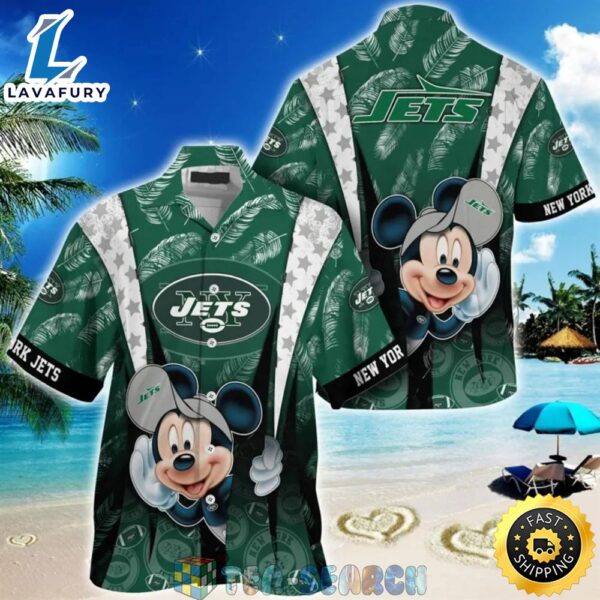 Mickey Mouse NFL New York Jets Hat Tropical Hawaiian Shirt