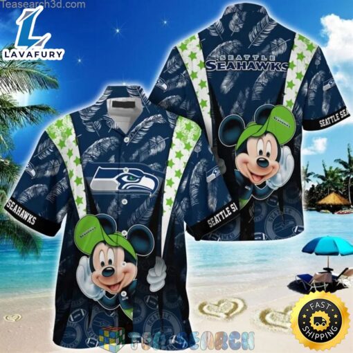 Mickey Mouse NFL Seattle Seahawks Hat Tropical Hawaiian Shirt