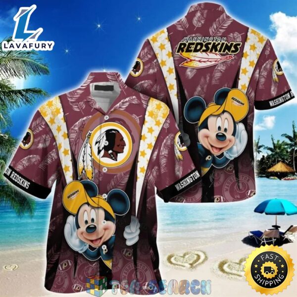 Mickey Mouse NFL Washington Commanders Hat Tropical Hawaiian Shirt
