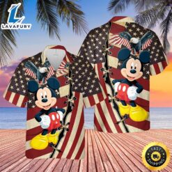 Mickey Mouse US Flag Hawaiian…