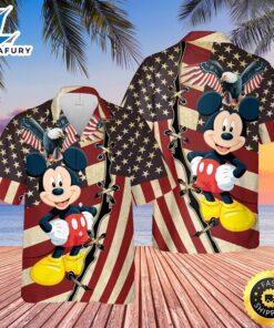 Mickey Mouse US Flag Hawaiian…