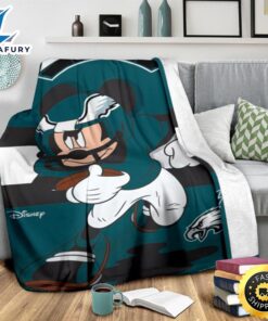 Mickey Plays Eagles Fleece Blanket For Football Fans 3