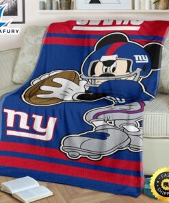 Mickey Plays Giants Fleece Blanket For Football Fans 2