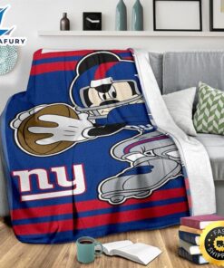 Mickey Plays Giants Fleece Blanket For Football Fans 3