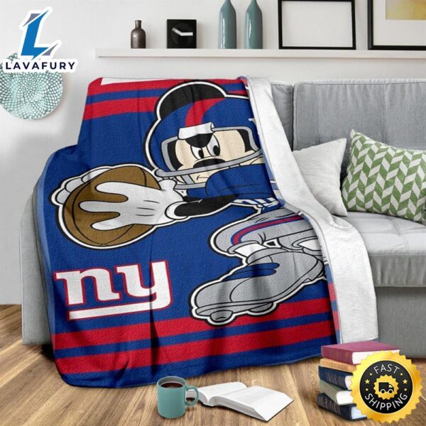 Mickey Plays Giants Fleece Blanket For Football  Fans