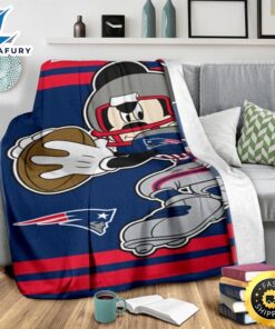 Mickey Plays Patriots Fleece Blanket For Football Fans 3