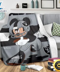 Mickey Plays Raiders Fleece Blanket For Football Fans 3