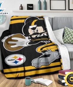 Mickey Plays Steelers Fleece Blanket For Football Fan 7462 Fans 3
