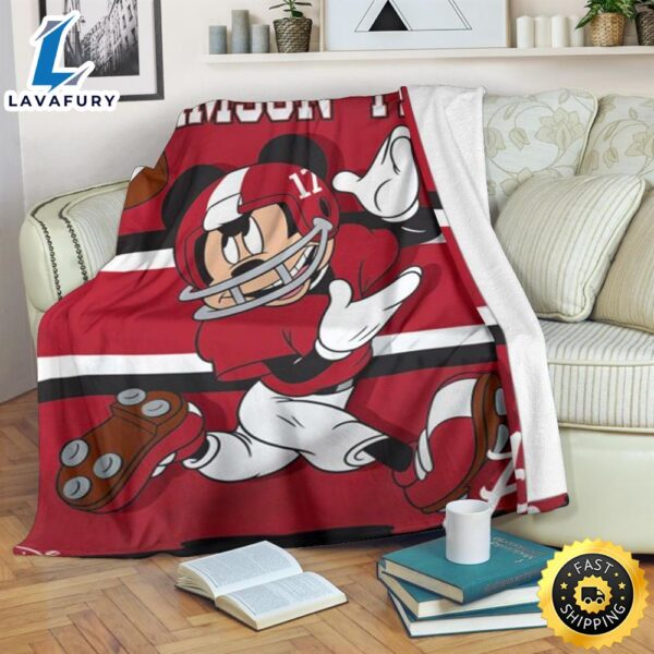 Mickey Plays With The Crimson Tide Premium Blanket Fans