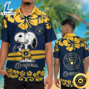 Milwaukee Brewers Snoopy Hawaiian Shirt