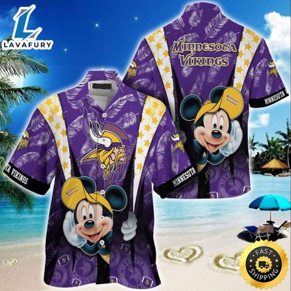 Minnesota Vikings Logo Mickey Mouse Disney  NFL Hawaiian Shirt