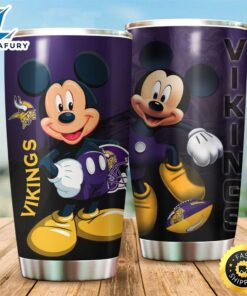 Minnesota Vikings Mickey Mouse NFL Football Teams Big Logo 11 Gift For Fan Travel Tumbler