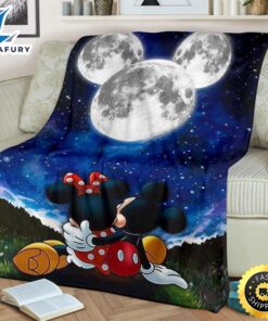 Moonlight Mickey And Minnie Fleece Blanket For Bedding Decor Fans 2