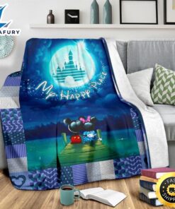 My Happy Place Fleece Blanket Mickey Minnie Fans 3
