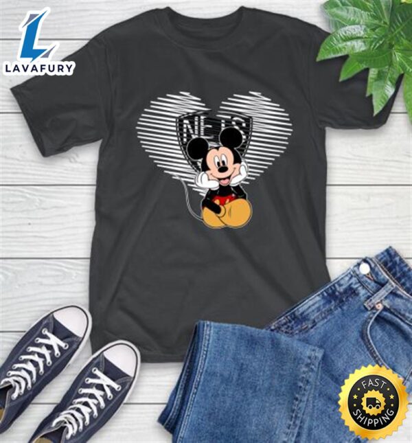 NBA Brooklyn Nets The Heart Mickey Mouse Disney Basketball T-Shirt