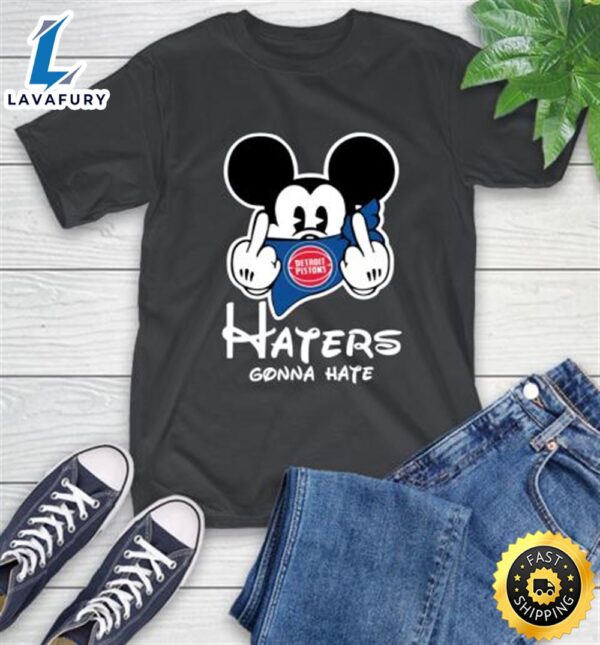NBA Detroit Pistons Haters Gonna Hate Mickey Mouse Disney Basketball T Shirt