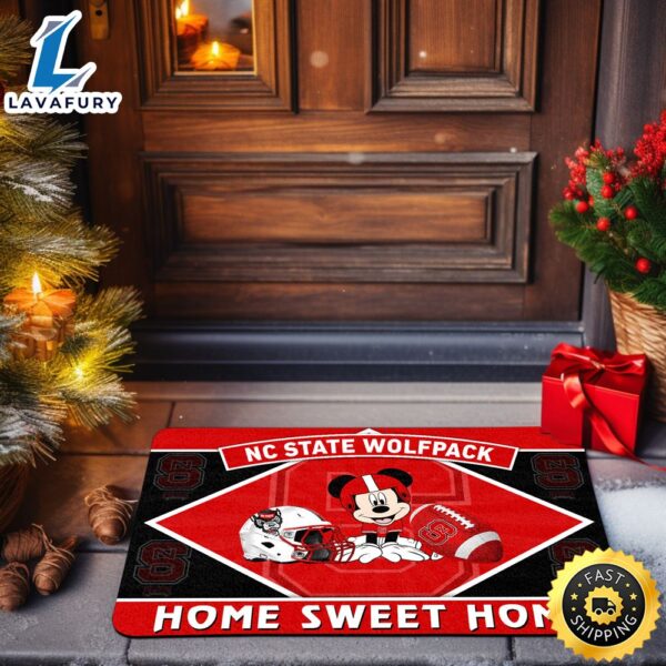 NC State Wolfpack  Sport Team And Mickey Mouse NCAA Doormat