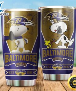 NFL Baltimore Ravens Snoopy All Over Print 3D Tumbler