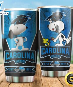 NFL Carolina Panthers Snoopy All Over Print 3D Tumbler