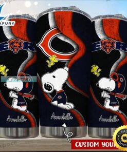 NFL Custom Chicago Bears Curved Snoopy Tumbler