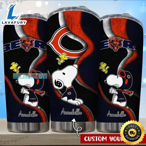 NFL Custom Chicago Bears Curved Snoopy Tumbler