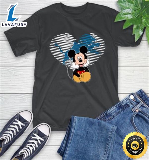 NFL Detroit Lions The Heart Mickey Mouse Disney Football T Shirt