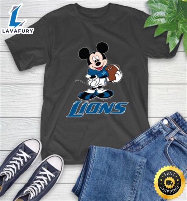 NFL Football Detroit Lions Cheerful Mickey Mouse Shirt
