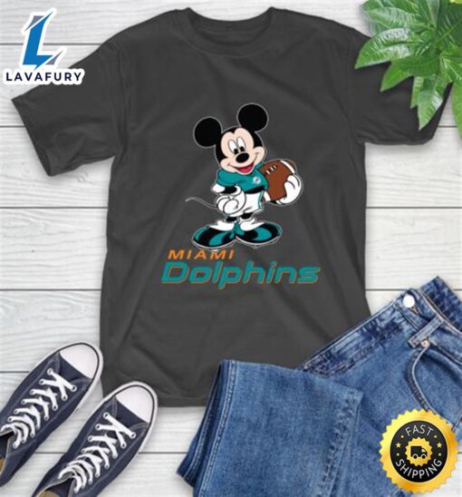 NFL Football Miami Dolphins Cheerful Mickey Mouse Shirt