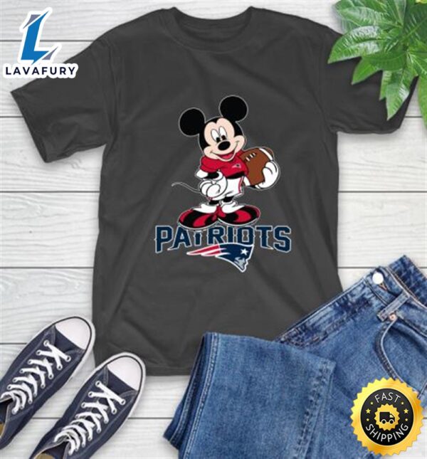 NFL Football New England Patriots Cheerful Mickey Mouse Shirt