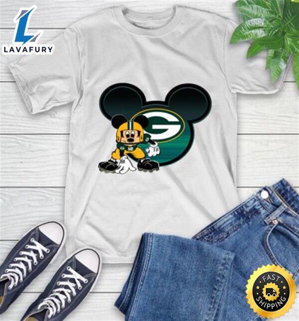 NFL Green Bay Packers Mickey Mouse Disney Football T Shirt