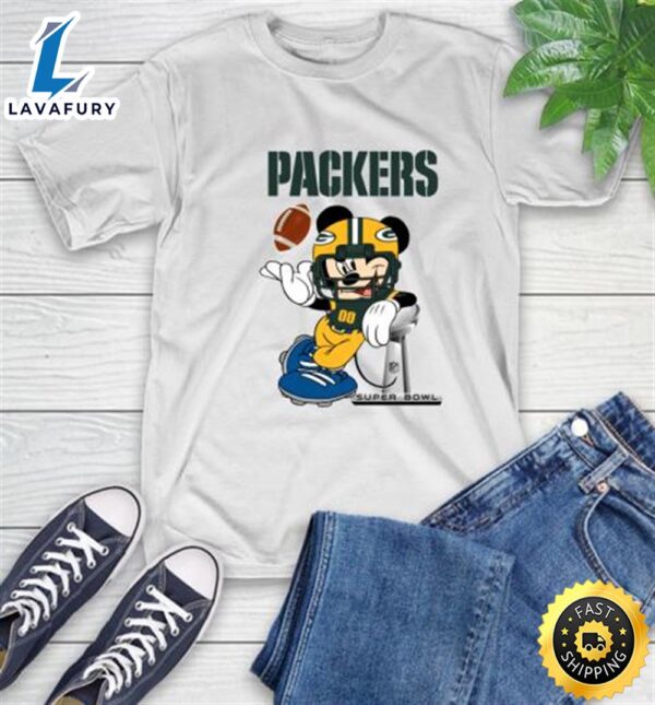 NFL Green Bay Packers Mickey Mouse Disney Super Bowl Football T Shirt