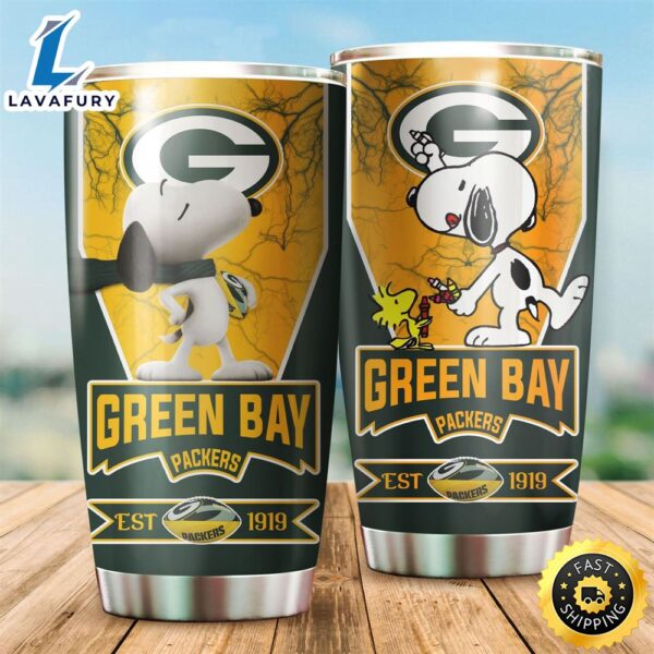 NFL Green Bay Packers Snoopy All Over Print 3D Tumbler