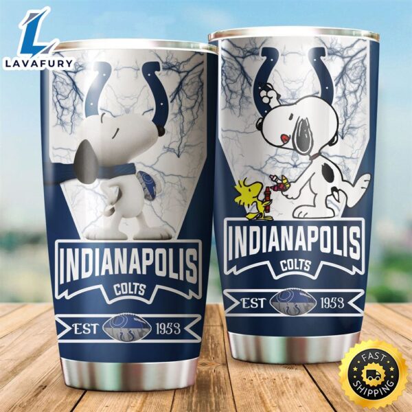 NFL Indianapolis Colts Snoopy All Over Print 3D Tumbler
