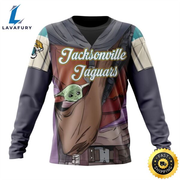 NFL Jacksonville Jaguars Custom Name Number Mandalorian And Baby Yoda Sweatshirt