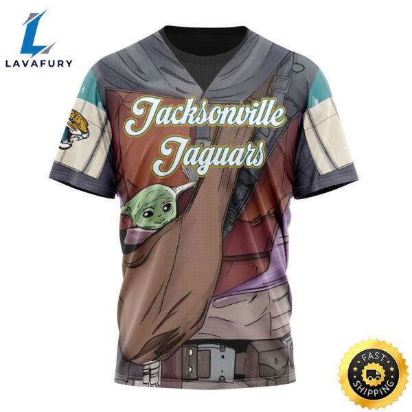 NFL Jacksonville Jaguars Custom Name Number Mandalorian And Baby Yoda T-Shirt